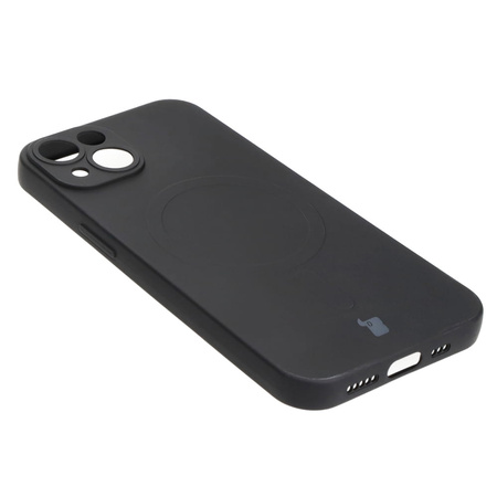 Etui silikonowe z pierścieniem magnetycznym Bizon Case Silicone Magnetic do iPhone 14, czarne