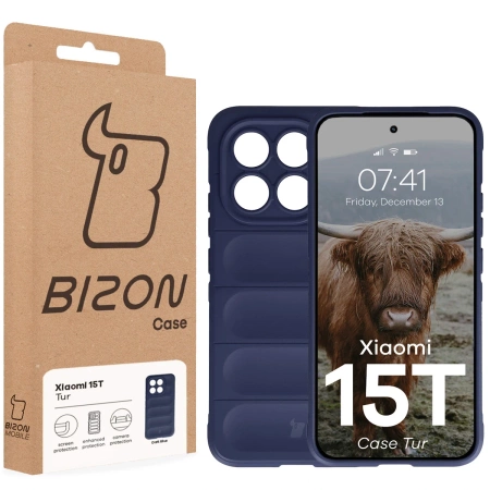 Pancerne etui Bizon Case Tur do Xiaomi 15T, granatowe