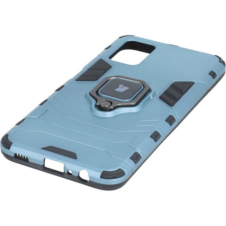Etui Bizon Case Armor Ring do Galaxy A03S, niebieskie