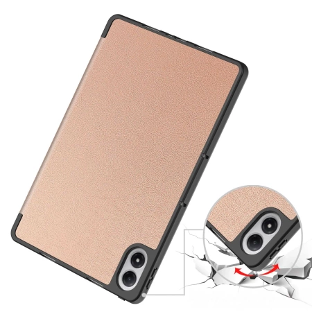 Etui z klapką Bizon Case Tab Lizard do Xiaomi POCO Pad M1 / Redmi Pad 2 Pro, różowozłote