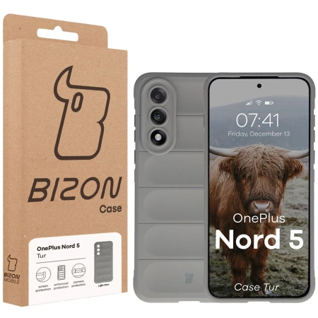 Pancerne etui Bizon Case Tur do OnePlus Nord 5, jasnoszare