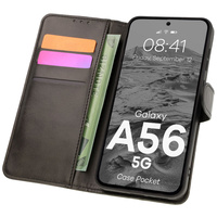 Etui z klapką Bizon Case Pocket do Galaxy A56 5G, czarne