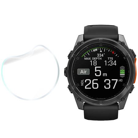 Folia hydrożelowa na ekran Bizon Glass Watch Hydrogel Duo do Garmin Fenix 8 Solar 51 mm / AMOLED 47 mm / AMOLED 51 mm, 2 sztuki