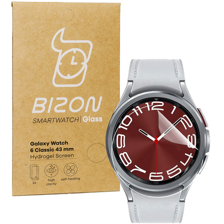Folia hydrożelowa na ekran Bizon Glass Watch Hydrogel Duo do Galaxy Watch 6 Classic 43mm, 2 sztuki (zegarek)