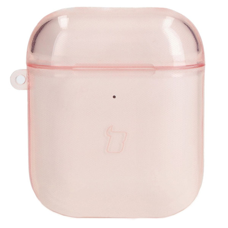 Etui Bizon Case Headphone Clear do Airpods 1/2, przezroczysto-różowe