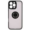 Etui z uchwytem na palec Bizon Case Hybrid Ring do iPhone 16 Pro Max, przydymione z czarną ramką