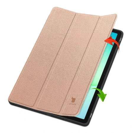 Etui z klapką Bizon Case Tab Lizard do Galaxy Tab A11 Plus / A9 Plus, różowozłote