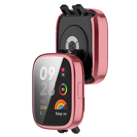 Etui Bizon Case Watch Felipe do Xiaomi Redmi Watch 3, różowe