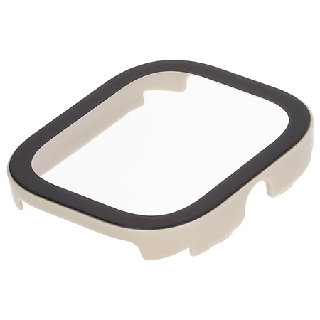 Etui ze szkłem do zegarka Bizon Case+Glass Watch do Xiaomi Redmi Watch 5, beżowe