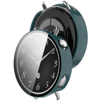 Etui ze szkłem do zegarka Bizon Case Watch Adamo do Xiaomi Watch S4 41 mm, zielone