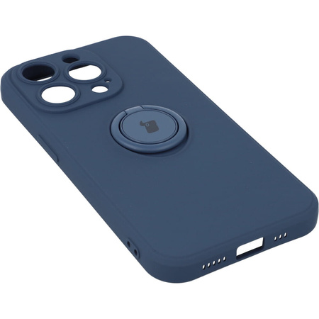 Etui Bizon Case Silicone Ring Sq do iPhone 14 Pro, granatowe