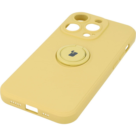 Etui Bizon Case Silicone Ring Sq do iPhone 14 Pro, żółte