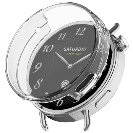 Etui z osłoną ekranu Bizon Case Watch Felipe do Xiaomi Watch S4 41 mm, przezroczyste