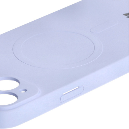 Etui silikonowe z pierścieniem magnetycznym Bizon Case Silicone Magnetic do iPhone 15 Plus, jasnofioletowe