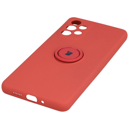 Etui Bizon Case Silicone Ring do Galaxy A73 5G, ciemny róż