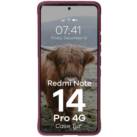 Pancerne etui Bizon Case Tur do Xiaomi Redmi Note 14 Pro 4G, burgundowe
