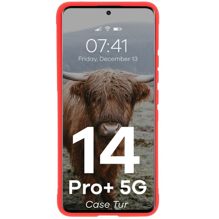 Pancerne etui Bizon Case Tur do Xiaomi Redmi Note 14 Pro Plus 5G, czerwone