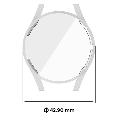 Etui Bizon Case Watch Felipe do Galaxy Watch FE / Watch 4 40 mm, srebrne