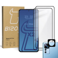 2x Szkło + szybka na aparat Bizon Edge 2 Pack do Xiaomi 12T Pro
