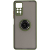 Etui z uchwytem na palec Bizon Case Hybrid Ring do Xiaomi Redmi Note 11 Pro / Pro 5G, przydymione z zieloną ramką
