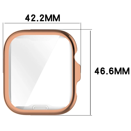 Etui z osłoną ekranu Bizon Case Watch Felipe do Huawei Watch Fit 4 Pro, różowozłote