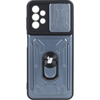 Etui Bizon Case Camshield Card Slot Ring do Galaxy A13 4G, szare