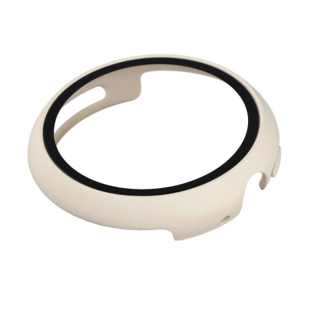 Etui ze szkłem do zegarka Bizon Case+Glass Watch do Google Pixel Watch 4 45 mm, matowe beżowe