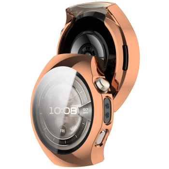 Etui z osłoną ekranu Bizon Case Watch Felipe do Huawei Watch 5 42mm, różowozłote