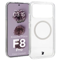 Etui z pierścieniem magnetycznym Bizon Case CrystalO do Xiaomi POCO F8 Pro, przezroczyste