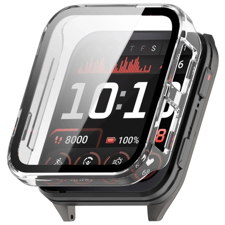 Etui ze szkłem do zegarka Bizon Case Watch Adamo do Garmin Venu X1, przezroczyste