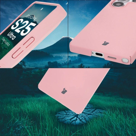 Etui Bizon Case Łupka do Galaxy S25 Ultra, różowe