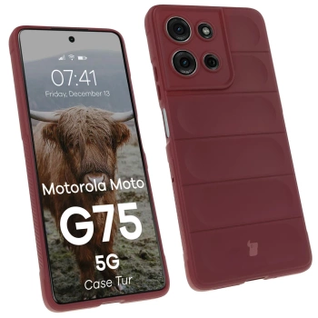 Pancerne etui Bizon Case Tur do Motorola Moto G75 5G, burgundowe