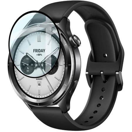 Szkło hybrydowe Bizon Glass Watch Edge Hybrid dla Xiaomi Watch S4, czarne