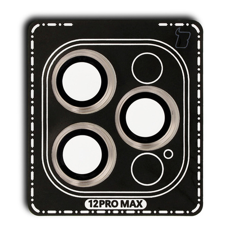 Szkło na aparat z aplikatorem Bizon Glass Snap Lens do iPhone 12 Pro Max, 1 zestaw, złota ramka