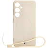 Etui Bizon Case Silicone Magnetic Sq do Galaxy S24 Plus, beżowe