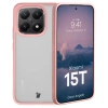 Etui Bizon Case Angelo do Xiaomi 15T, półprzezroczyste z jasnoróżową ramką