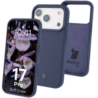 Silikonowe etui Bizon Soft Case do iPhone 17 Pro, ciemnoniebieskie
