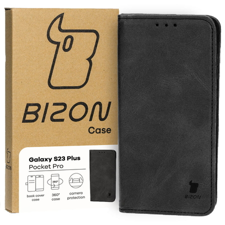 Etui z klapką Bizon Case Pocket Pro do Galaxy S23 Plus, czarne