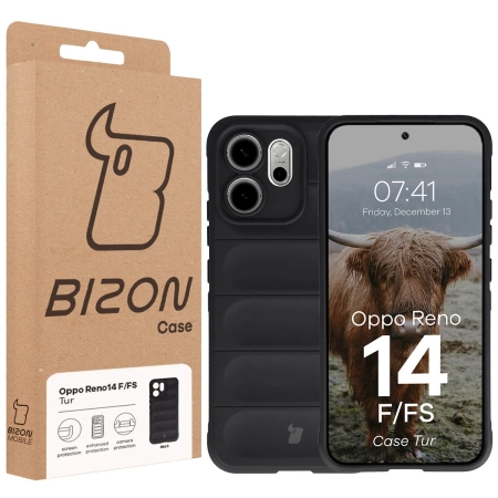 Pancerne etui Bizon Case Tur do Oppo Reno 14 F / 14 FS, czarne