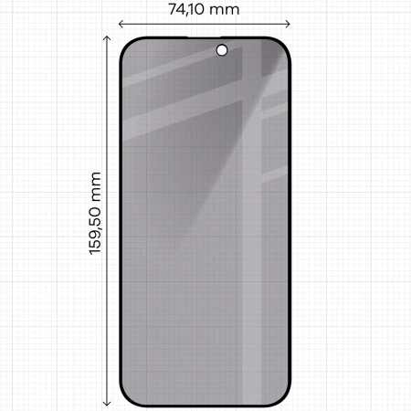 Prywatyzujące szkło hartowane Bizon Glass Edge Shadow Duo do iPhone 16 Pro Max, przyciemniane z czarną ramką, 2 sztuki