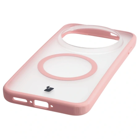 Etui z pierścieniem magnetycznym Bizon Case MatteO do Vivo X300 Pro, przydymione-jasnoróżowe