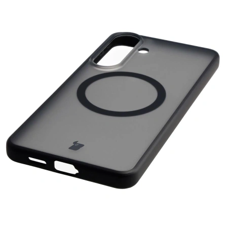 Etui z pierścieniem magnetycznym Bizon Case MatteO do Galaxy S26 Plus, przydymione-czarne
