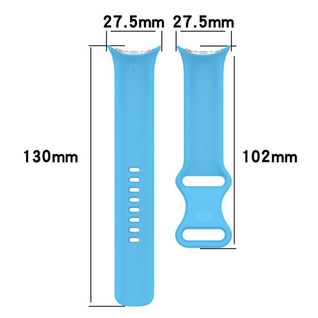 Silikonowy pasek Bizon Strap Watch Silicone S do Google Pixel Watch 3/Watch 2/Watch 1 41mm, niebieski