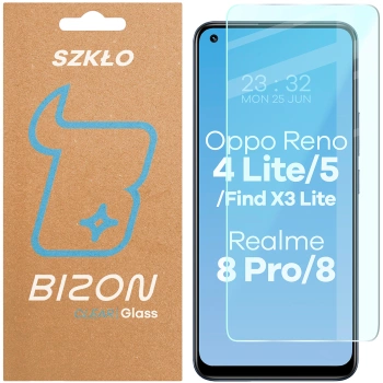 Szkło hartowane Bizon Glass Clear do Oppo Reno 4 Lite / Oppo Reno 5 / Oppo Find X3 Lite / Realme 8 / Realme 8 Pro