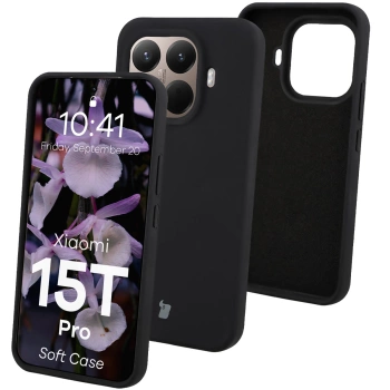 Silikonowe etui Bizon Soft Case do Xiaomi 15T Pro, czarne