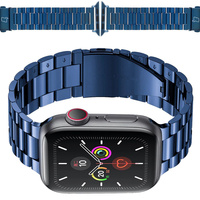 Pasek ze stali nierdzewnej Bizon Strap Watch Aura do Apple Watch 44/45/46/49 mm, niebieski