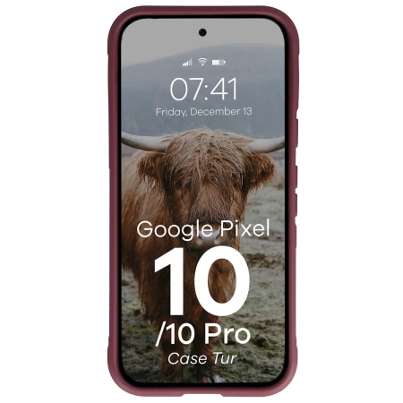 Pancerne etui Bizon Case Tur do Google Pixel 10 / 10 Pro, burgundowe