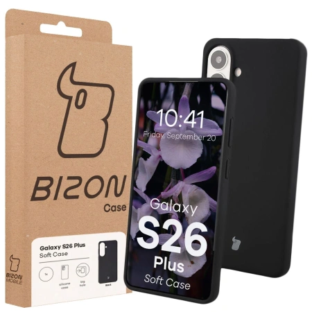 Silikonowe etui Bizon Soft Case do Galaxy S26 Plus, czarne
