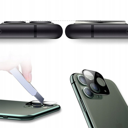 Szkło hartowane Bizon Glass Edge - 2 sztuki + ochrona na obiektyw, iPhone 11 Pro, czarne