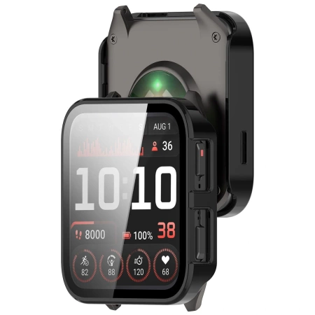 Etui ze szkłem do zegarka Bizon Case+Glass Watch do Garmin Venu X1, czarne